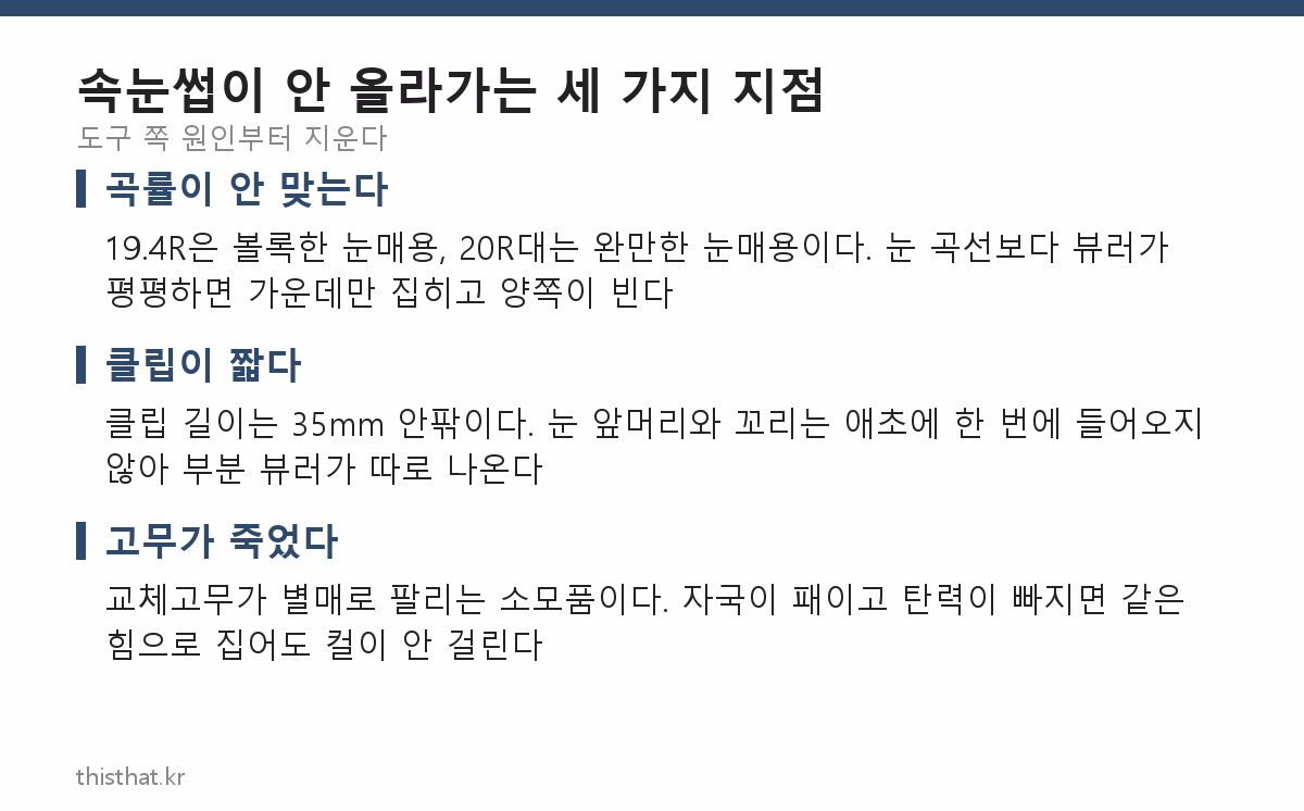 속눈썹이 안 올라가는 세 가지 원인 정리 카드